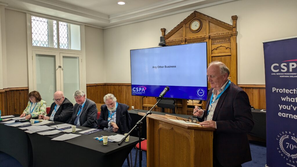 Incoming Chair addressing the AGM